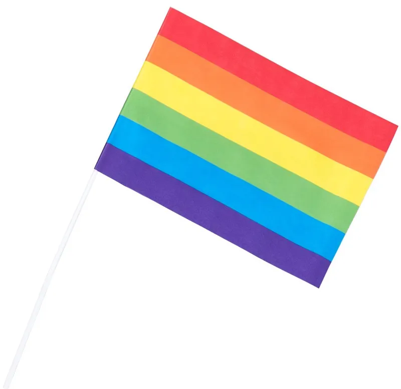 Papier Handfahnen Regenbogen