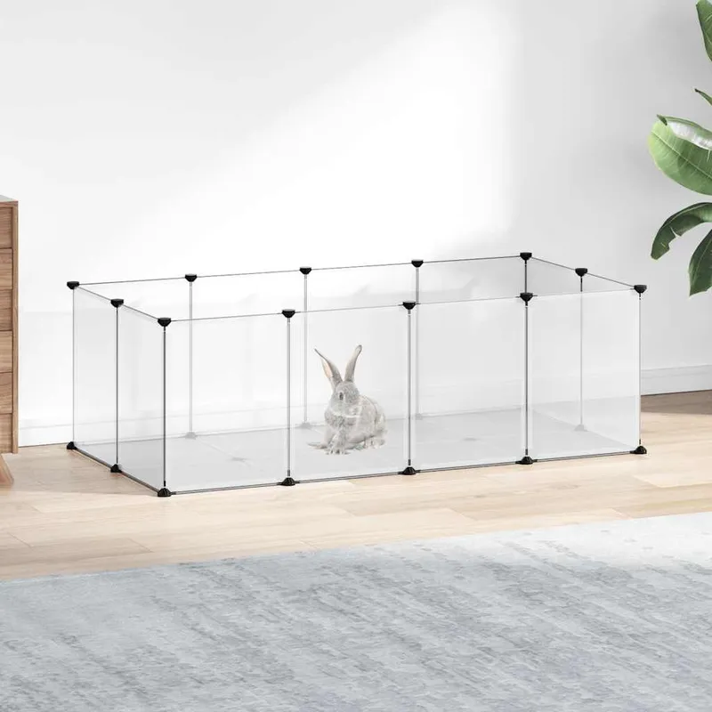 Kleintierkäfig trasparente 144x74x46,5 cm PP e acciaio