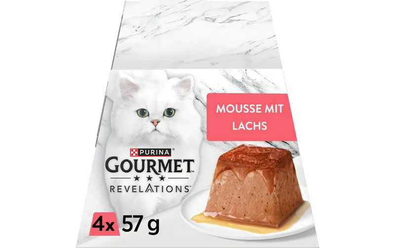 Purina Gourmet Nassfutter Revelations Mousse Lachs con Sauce 4 x 57 g