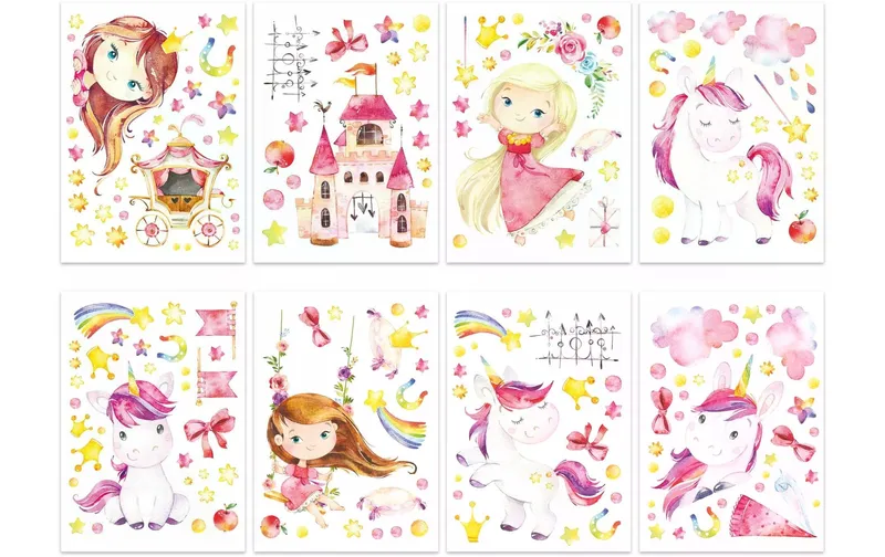 Papierdrachen Wandtattoo-Set Einhorn