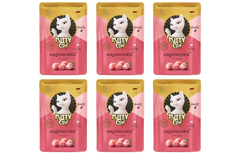KITTY Cat Nassfutter KittyCat Paté Pouch Kaninchen 6 x 85 g