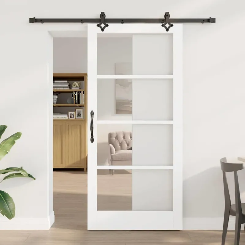 Porte coulissante ORKDAL 93 x 202 cm Blanc et noir