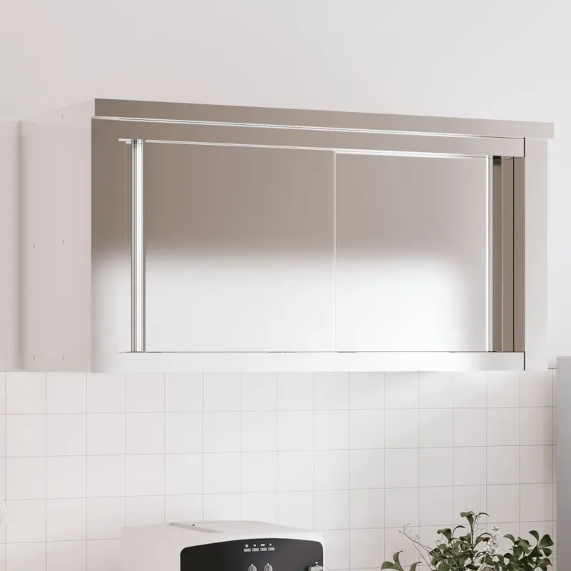 Küchen-Wandschrank con porta scorrevoleen acciaio inox