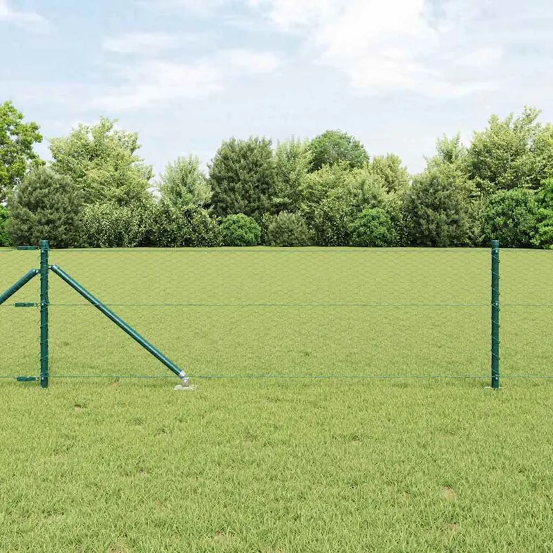 Sechseckzaun mit Pfosten 10 x 0,6 m PVC-beschichteter Stahl