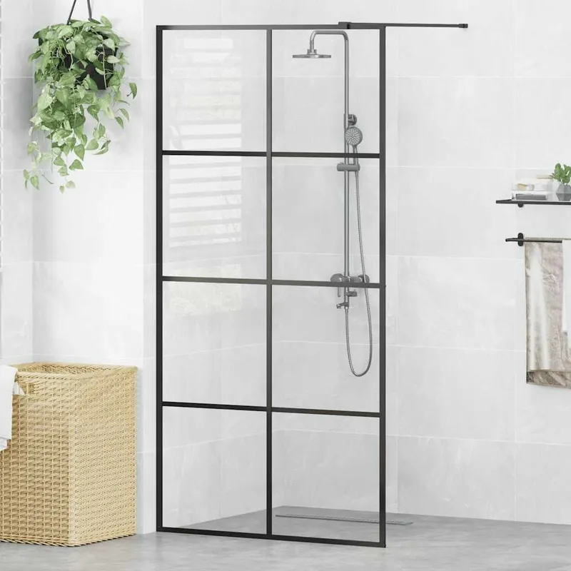 Duschwand für Begehbare Dusche mit Klarem ESG Glas 100x195 cm