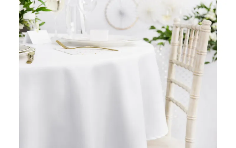 Partydeco tablecloth Rund, Ø 280 cm, white