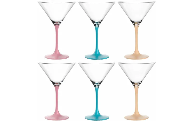 LEONARDO Cocktailglas Brera 230 ml, 6 Stück, Pfirsich/Rosa/Himmelblau