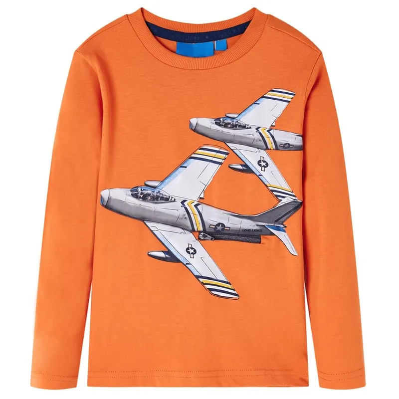 T-shirt enfants manches longues orange foncé 104