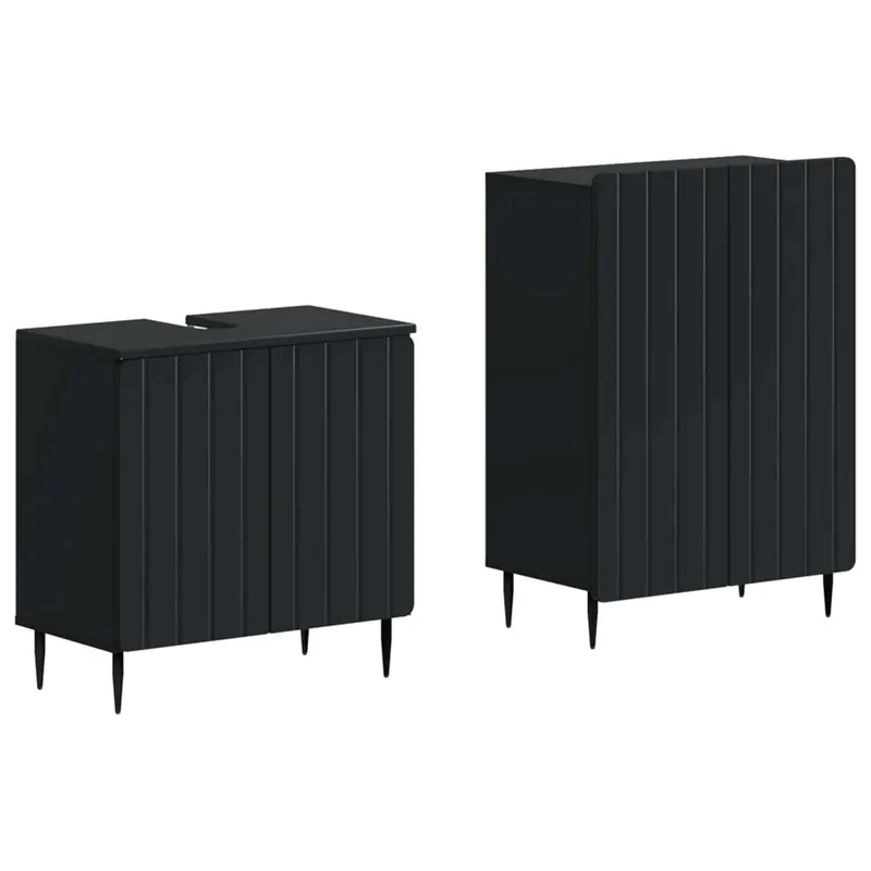 Ensemble de 2 meubles de salle de bain ZWOLLE Noir