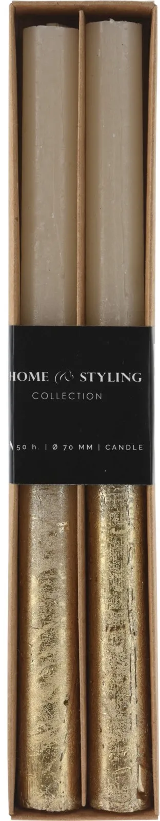 Stabkerzen crème gold, 10.cm