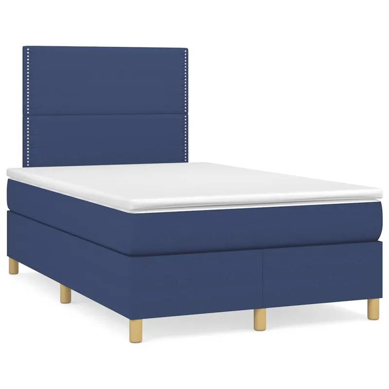 letto boxspring mit Matratze blu 120x190 cm tessuto