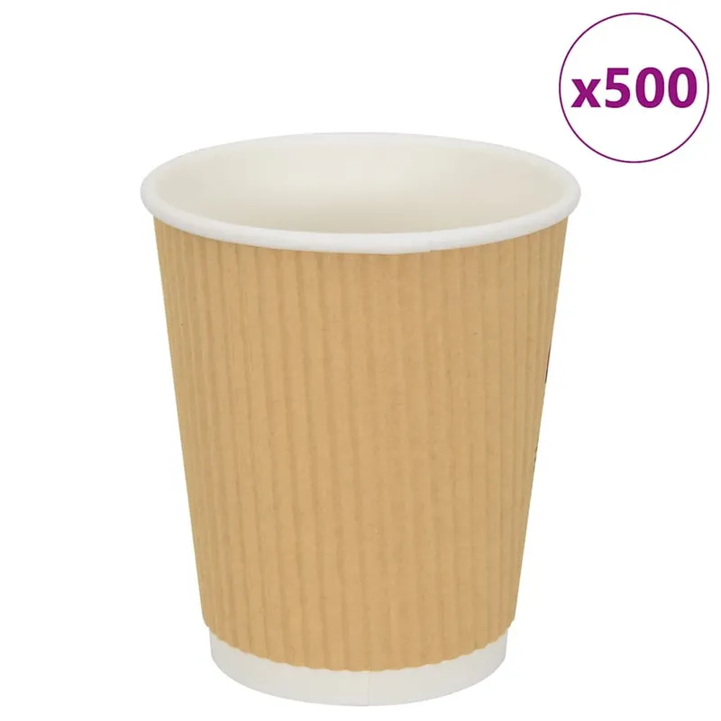 Pappbecher 500 Stk. 8oz 200ml Braun