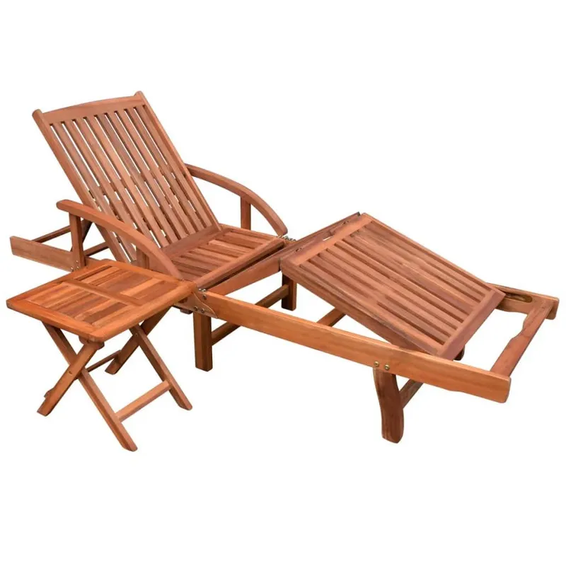 Sonnenliege con Tisch legno massiccio acacia