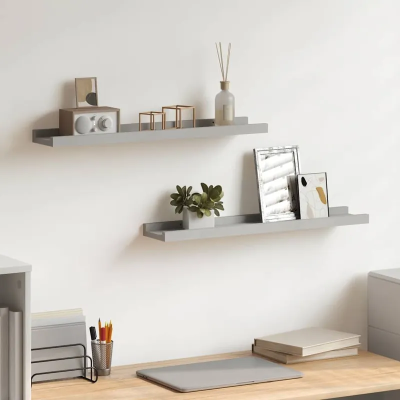 Bilderleisten 2 Stk. grigio 60x9x3 cm MDF