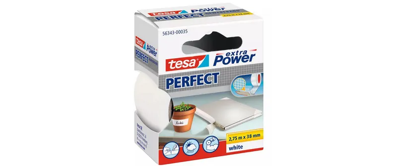 tesa Gewebeband -Set Perfect 38 mm x 2.75 m, 3 Rollen, bianco