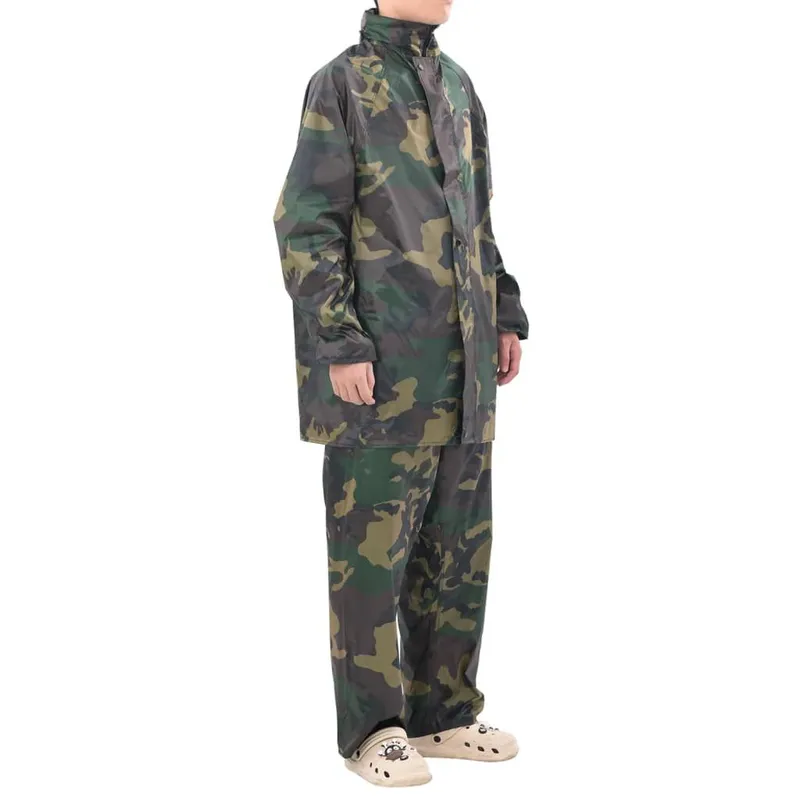 Combinaison de pluie avec capuche 2 pcs Hommes Camouflage XXL