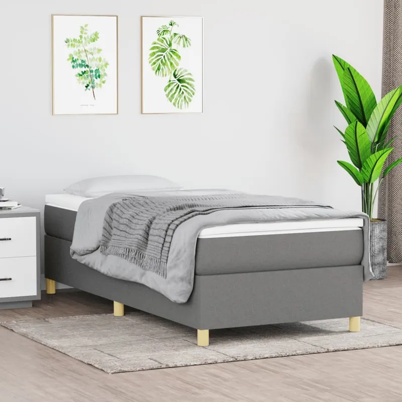 letto boxspringgestell Dunkelgrau 90x200 cm tessuto