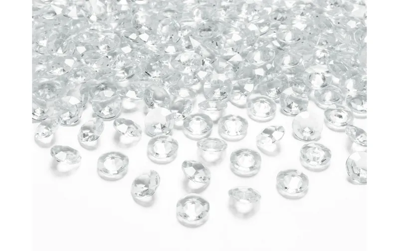 Partydeco Streudeko Diamanten 1.2 cm, 100 pièces, transparent
