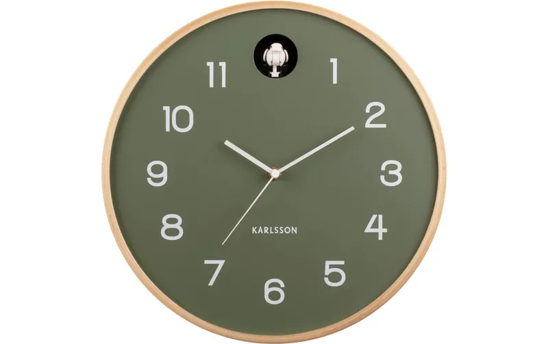 KARLSSON Wanduhr naturalal Cuckoo 31.5 cm, green