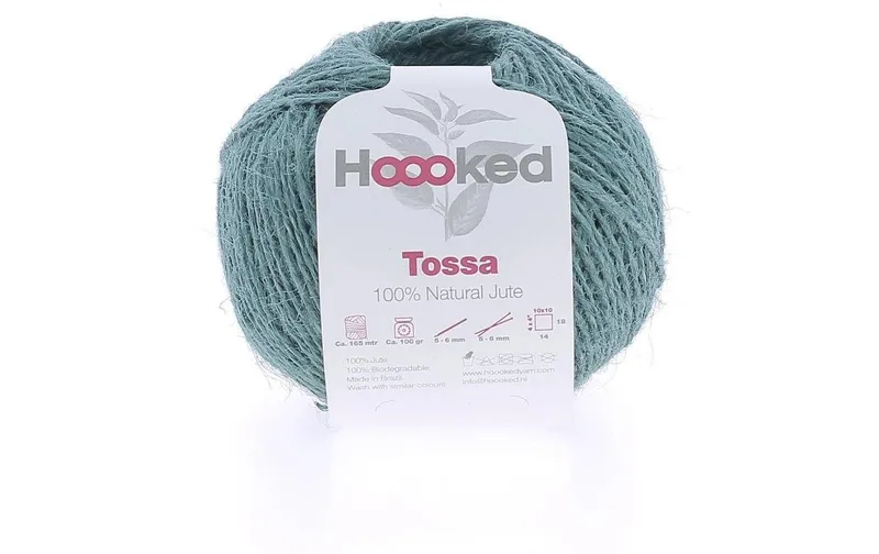 Hoooked Wolle Natur-Jute Tossa Petrol, 165 m