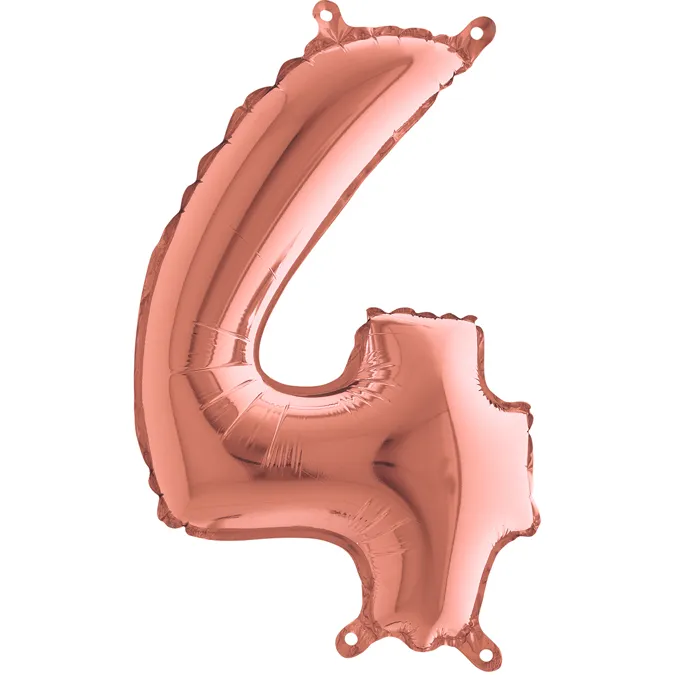 Silberfolienballon mit Zahl 4
