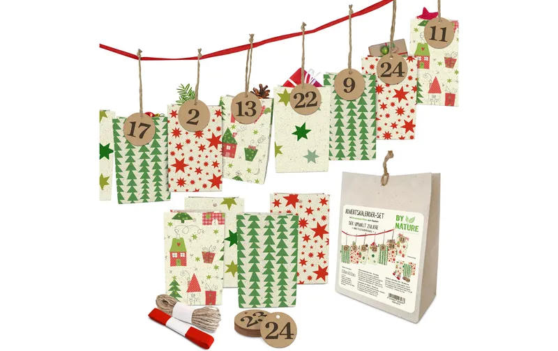 brun + Company Adventskalender Set Nordic 24 Tüten, 9 x 14.5 x 6 cm