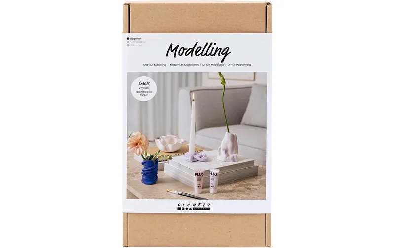 Creativ Company Modellier-Set Vase + Schale blue/Beige/Lila
