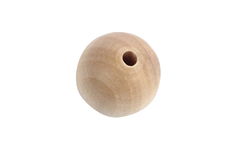 Rico Design Holzperlen Gebohrt 35 mm naturele, 7 pièces