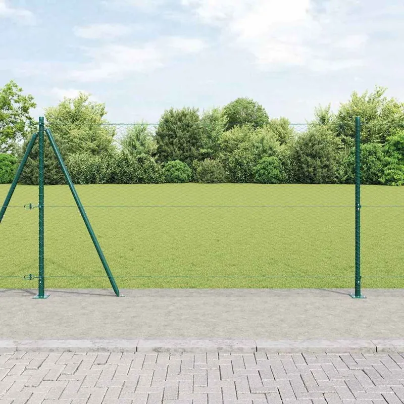 Sechseckzaun mit Betonsockel 100 x 1,2 m Grün Netz