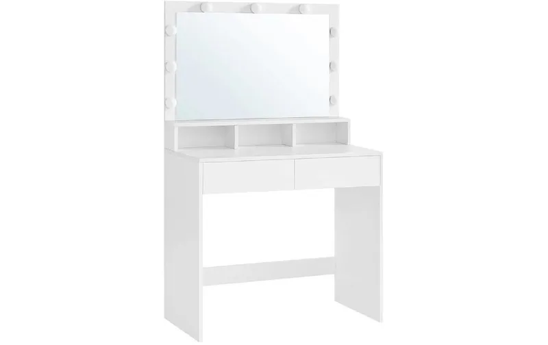 VASAGLE Schminktisch mit Spiegel 80 x 140 cm, white