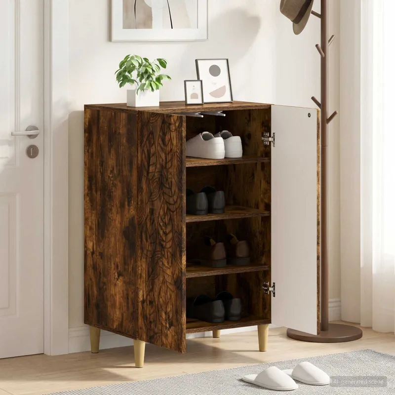 Cabinet à chaussures DELFT 59,5 x 39,5 x 90 cm Chêne fumé