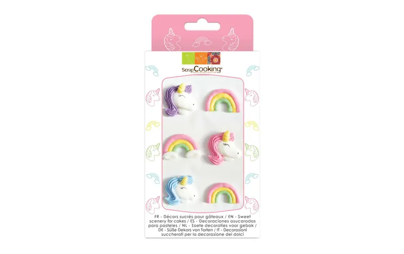 ScrapCooking Zuckerdekore Einhorn 6 pièces