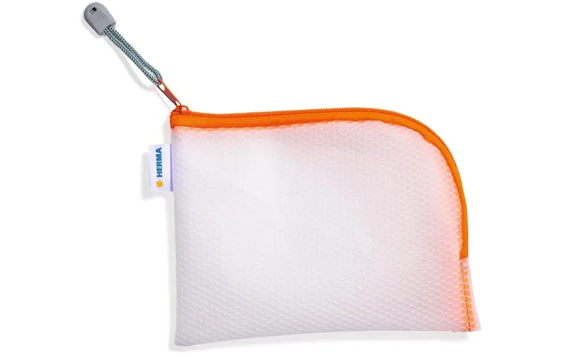 HERMA Etui Mesh Bag A6, 10.5 x 14.8 cm, Orange/blanc