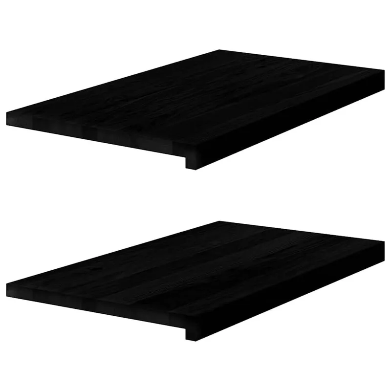 Fensterbänke 2 Stk. Braun-Schwarz 70x40x2 cm Massivholz Eiche