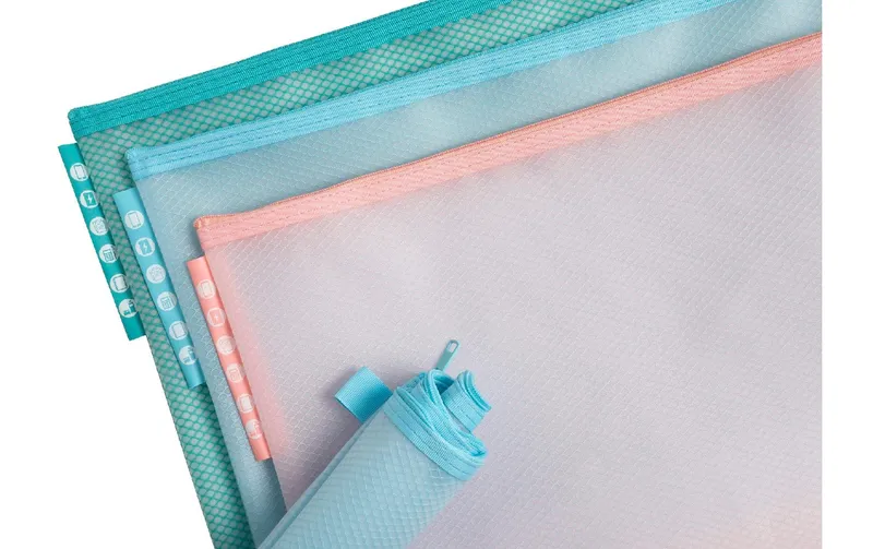 Exacompta EVA Chromaline Mesh Bag A4, 3-er Set, assortiert