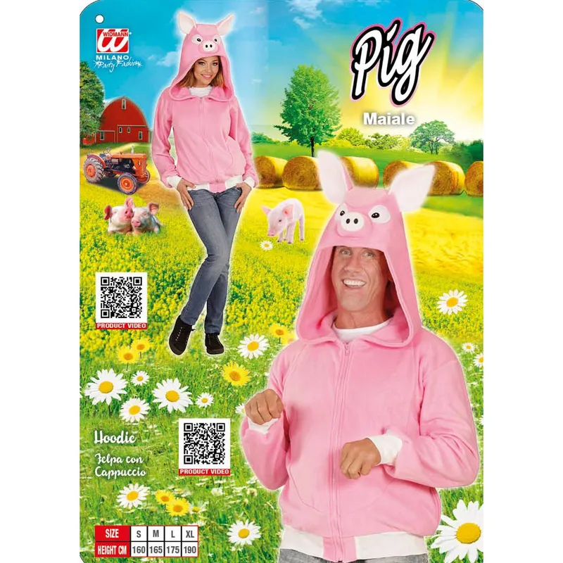 Kostümjacke Schwein S pink/rosa