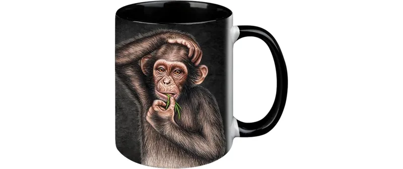 creanorm Tasse Affe Black Edition 330 ml, 1 pièces, noir