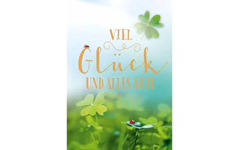 ABC Glückwunschkarte Viel Glück e Alles Gute A4