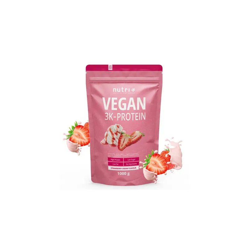 Nutri+ Pulver Vegan 3K Protein Erdbeere 1000 g