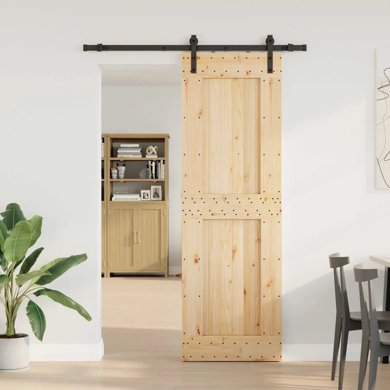 Schiebetür NARVIK 70 x 210 cm (152,5 cm) Natürlich und Schwarz