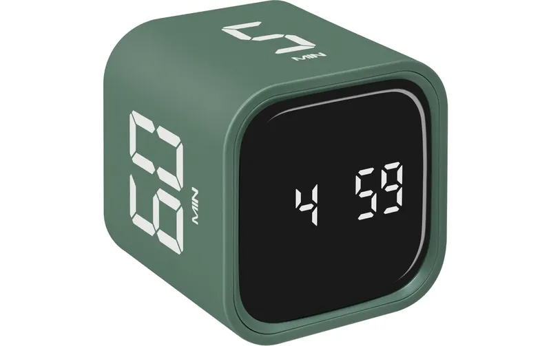 TFA Dostmann Digitaler Timer und Stoppuhr MINI CUBE, Grün