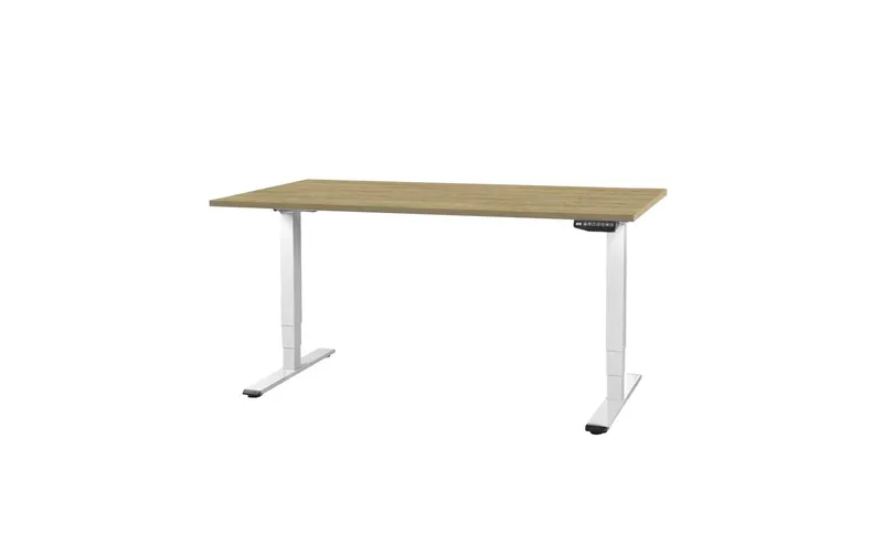 Contini höhenverstellbarer Bürotisch 1.4 x 0.8 m Eiche/blanc