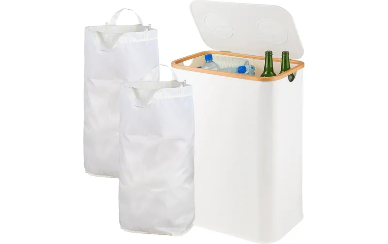 relaxdays Recyclingbehälter 140 L bianco