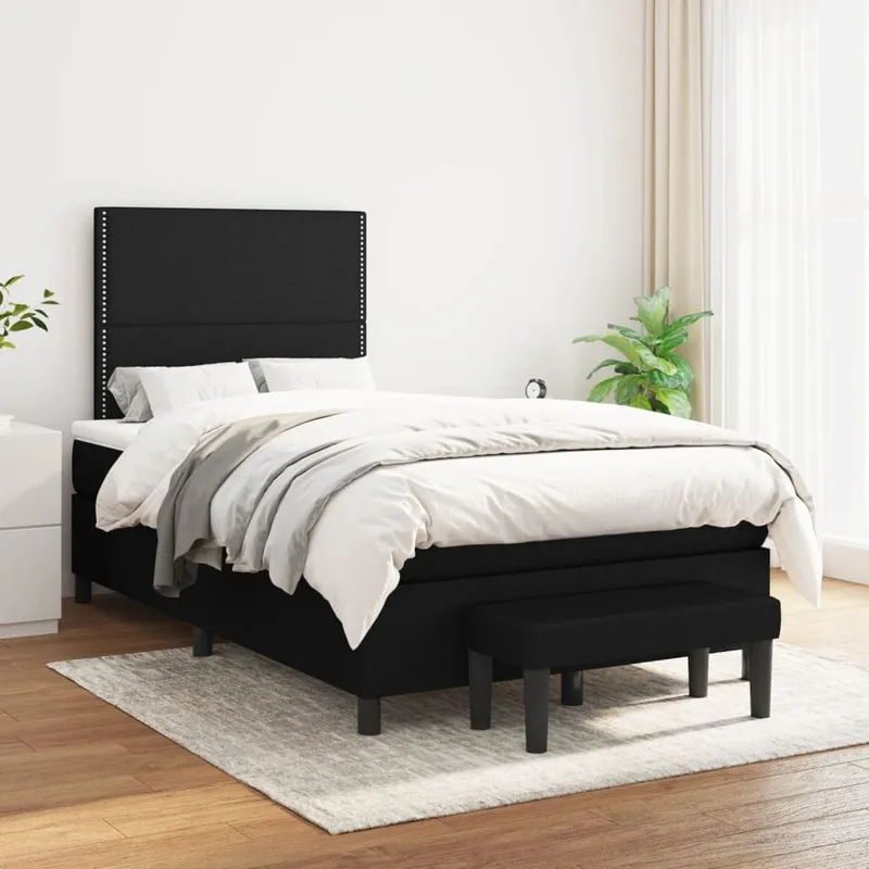 letto boxspring mit Matratze nero 120x200 cm tessuto
