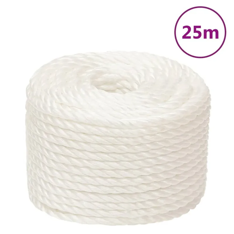 Corde de travail Blanc 10 mm 25 m polypropylène