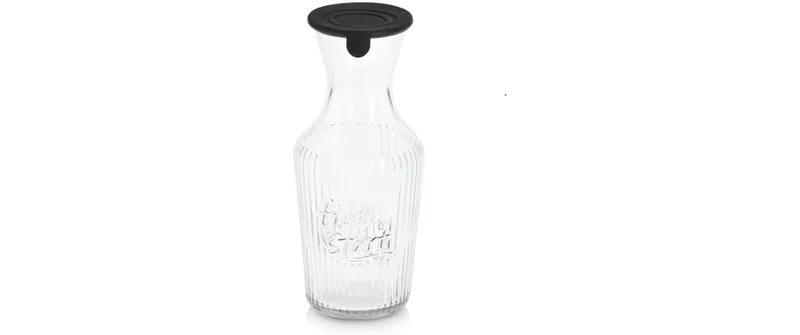 Zeller Present Glaskaraffe mit Silikond. 1.2 l, trasparente/Silber