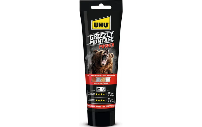 UHU Montagekleber Grizzly Power 250g, Weiss