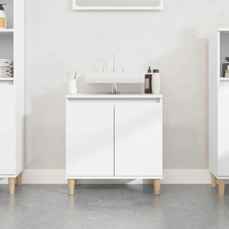 Waschbeckenunterschrank white 58x33x60 cm engineered wood