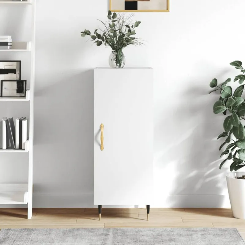 Sideboard Hochglanz-bianco 34,5x34x90 cm derivato del legno