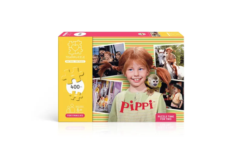 Teampuzzle Puzzle Pippi Langstrumpf inklusive 2 Poster und 2 Beutel